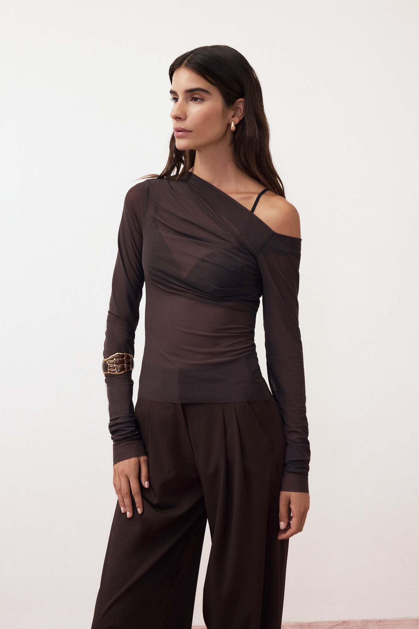 Gigi Brown Tulle Top